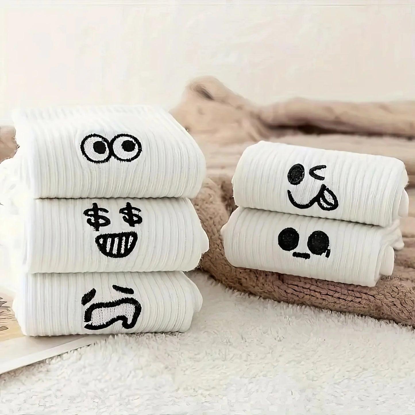 Emoji Socks, 5-Pair Set — Breathable Soft Everyday & Sports Wear