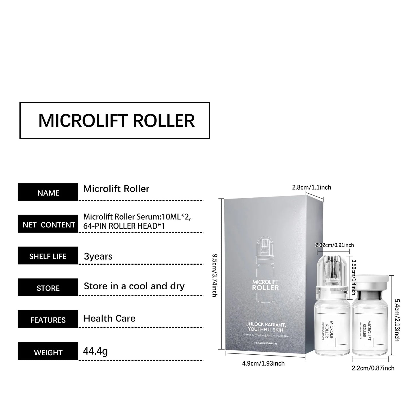 0.25mm Microneedle Roller Serum Deep Hydration Rejuvenation Smooth Radiant Skin Moisturizing Brightening Repairing Facial Essence