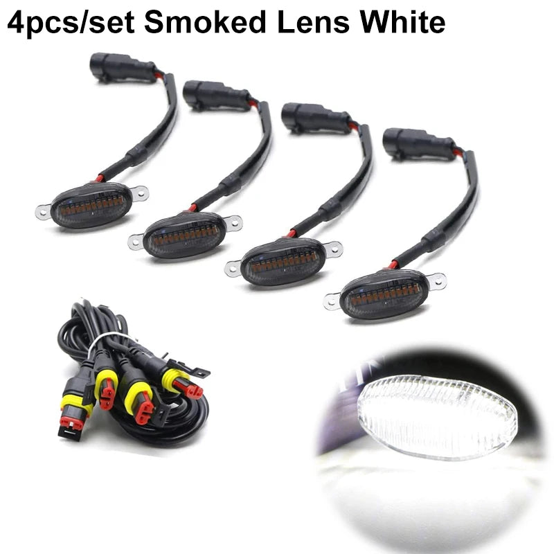 LED Grille Marker Lights, Eagle-Eye Style (Universal) — Amber/White