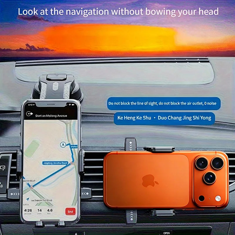 Car Phone Holder – Nano Flexible Silicone, 360° Rotation, Doesn't Block Screen, Compatible with HTC Phones (such as U23).