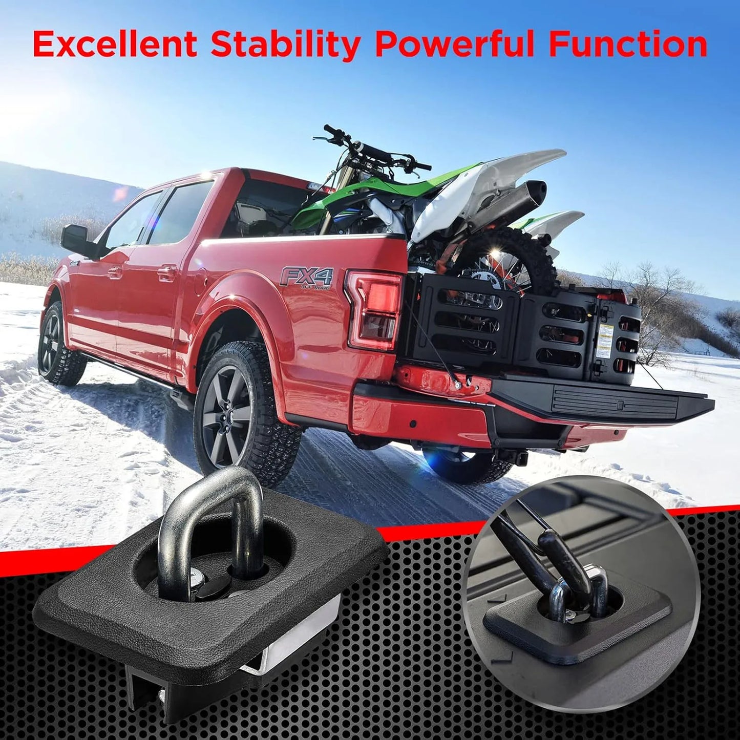 Retractable Truck Bed Tie-Down Anchors for Ford F-150 1998–2014 (4-Pack)