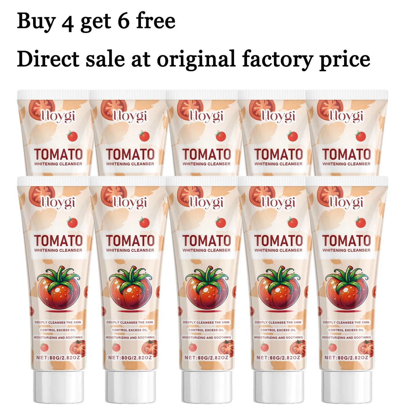 80G Tomato Face Cleaner Gentle Purifing Pores Refreshing Skin Oil Control Non-tight Nourishing Soothing Redness Facial Cleaner Gel
