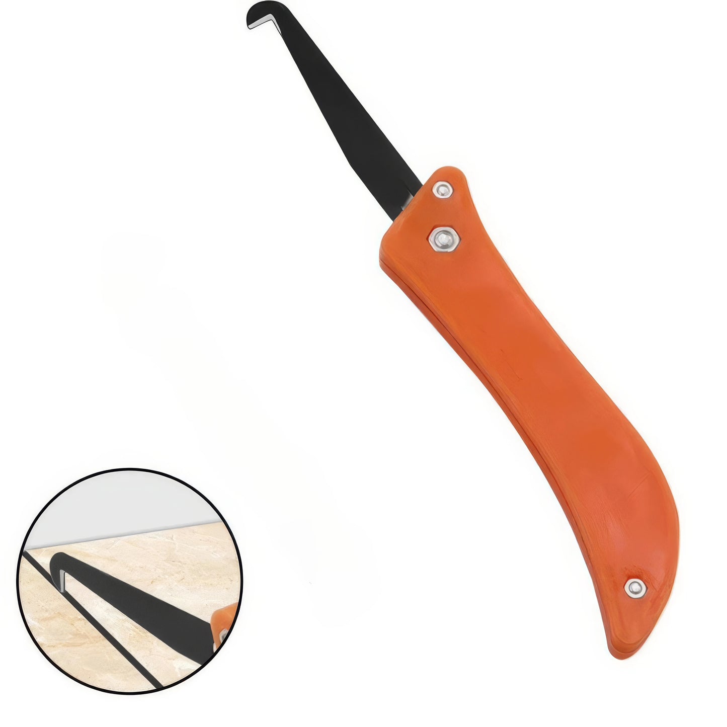 Folding Hook Knife, Orange — Multifunctional Tile Gap Cleaning Tool