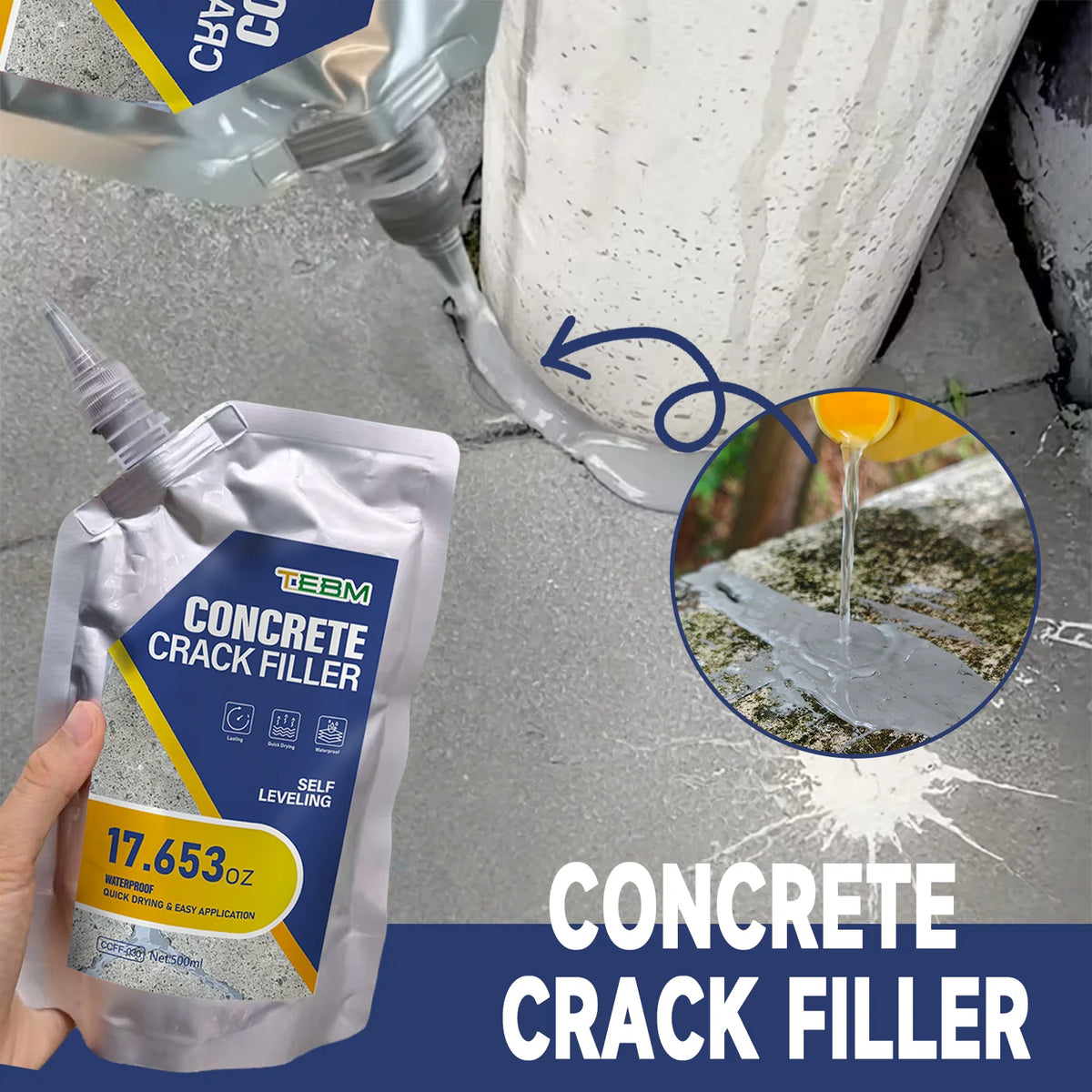 Concrete and Asphalt Crack Filler Sealant, 200 ml or 500 ml - view 2