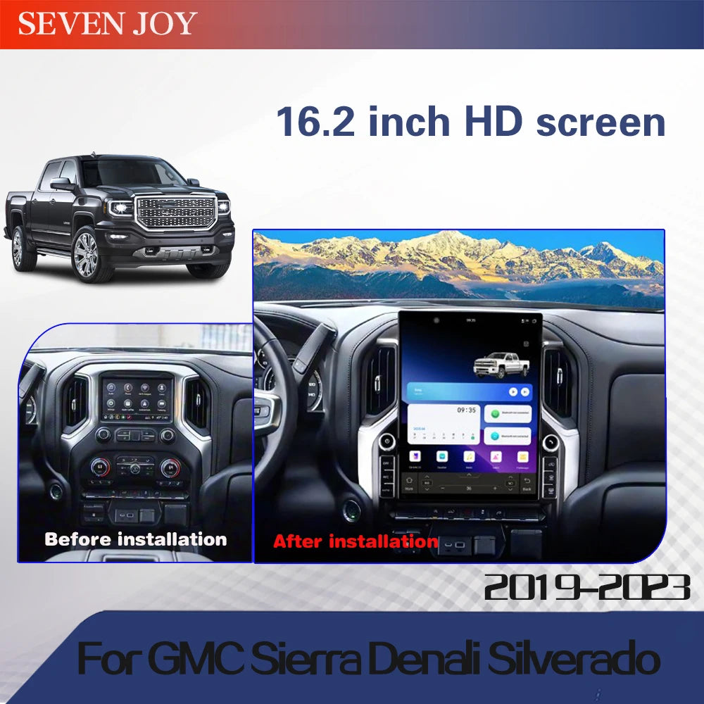 16.2 Android 15 Car Radio for GMC Sierra Denali Silverado 2019 2020 2021 2022 2023 Carplay Car Radio GPS Navigation Multimedia