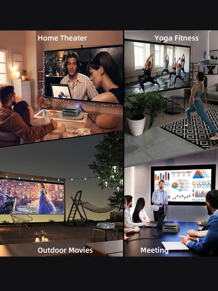 CAIWEI A10Q 4K Google Certified Projector 1080P Full HD Auto Focus High Brightness 4000 Ansi WiFi6 Beam Projectors Home Theater