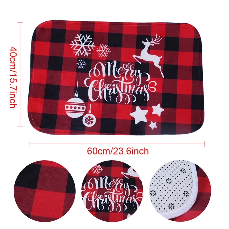 Christmas Door Mat Santa Claus Outdoor Carpet Merry Christmas Decorations For Home 2026 Navidad Xmas Ornament New Year 2026