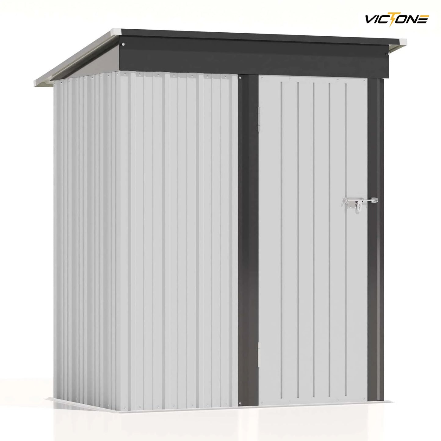 Patiowell 5x3 ft Outdoor Storage Shed – Lockable Metal Tool Shed with Sloping Roof for Backyard