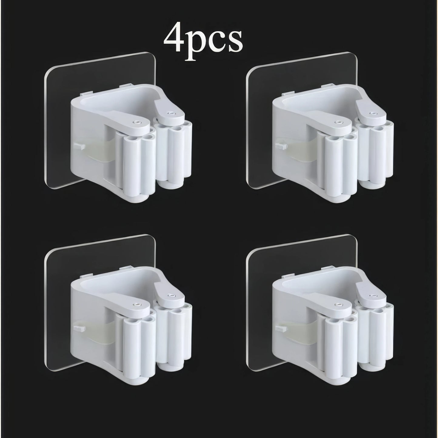 4/8/12 Mop Racks with No Drilling, Space Saving Design, Minimalist Style, Suitable for Bedrooms, Gardens, and Bathrooms