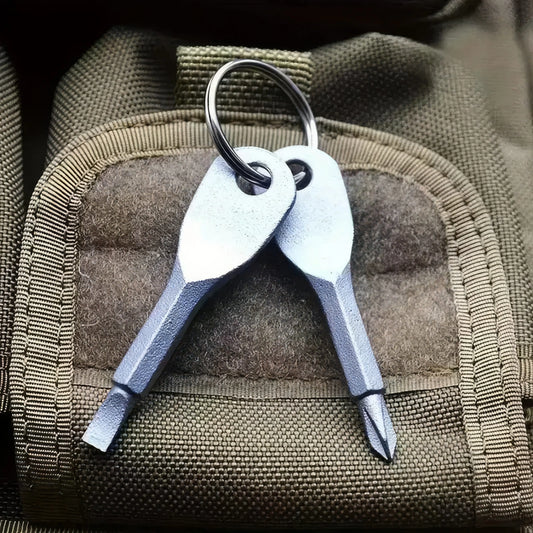 2/4 Keychain Screwdrivers in Black/silver, Multifunctional Mini Wrench Keychain, Suitable for Camping and Daily Wear