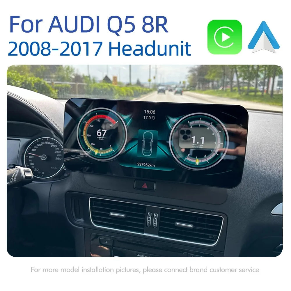 12.3 Android 14 System Car Radio Stereo For Audi Q5 8R 2008-2017 WiFi 4G LTE 8+128GB CarPlay BT IPS Touch Screen GPS