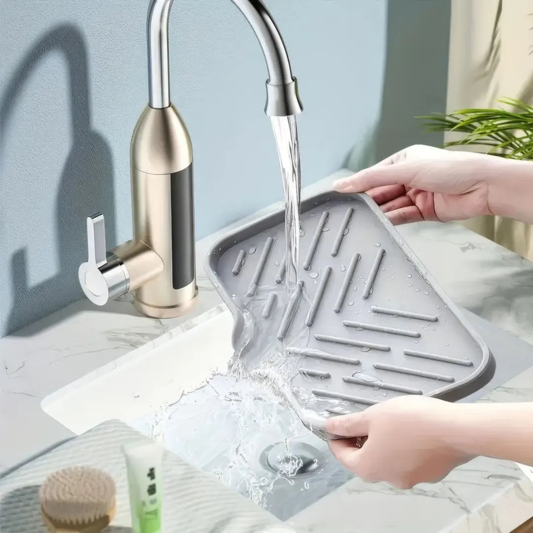 2 Count Silicone Kitchen Drying Mat - Fast Drainage Design, Heatproof & Non-Slip for Produce