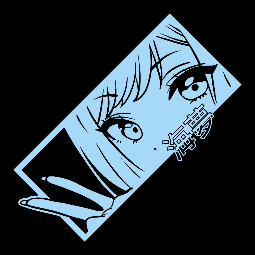 JDM Anime Girl Car Decal – Holographic Waterproof Vinyl Sticker for Car Window & Bumper