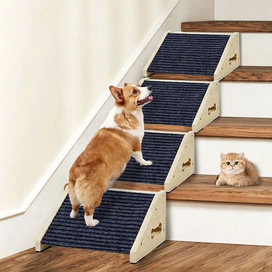 Wooden Anti-Skid Dog Ramp Stairs - Beds & Sofas