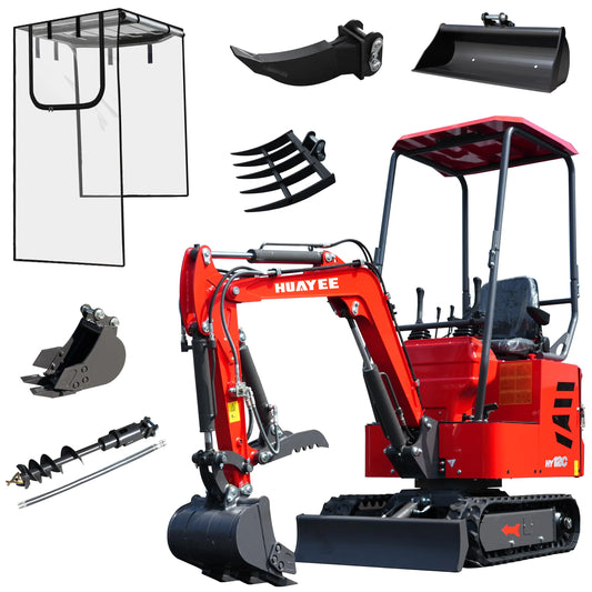 Mini Excavator is compatible with a variety of interchangeable attachments for various tasks; free delivery included custom made