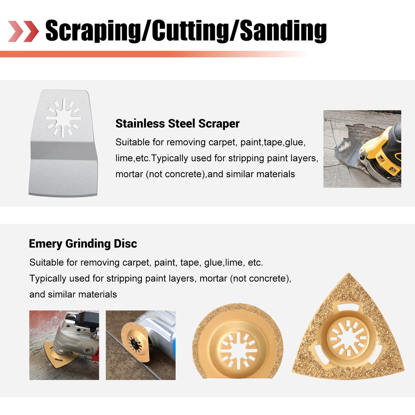 10-42Pcs Oscillating Saw Blades Set Universal Closed-Back Multitool Blades for Wood Plastic Metal Fits Most Oscillating Tools