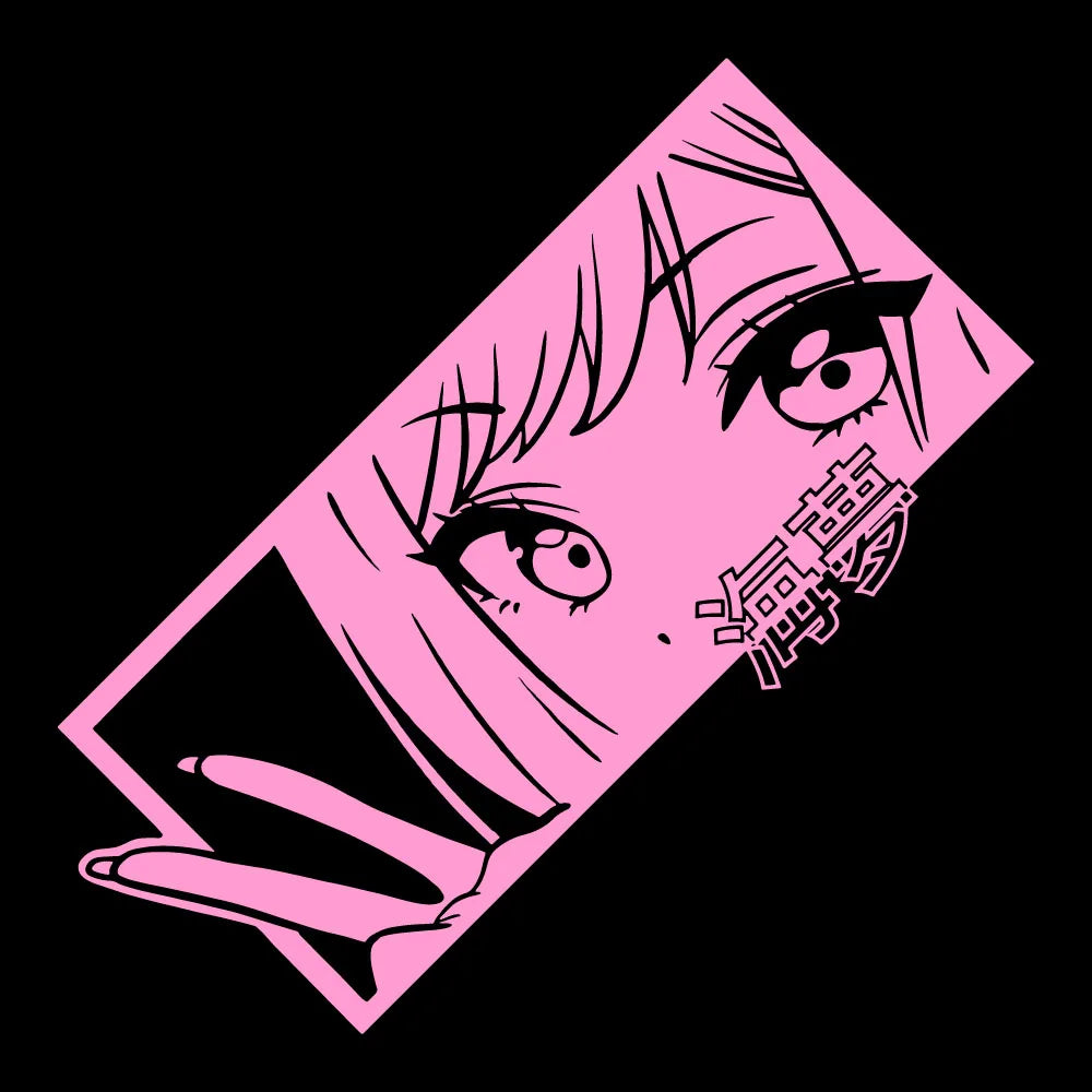 JDM Anime Girl Car Decal – Holographic Waterproof Vinyl Sticker for Car Window & Bumper