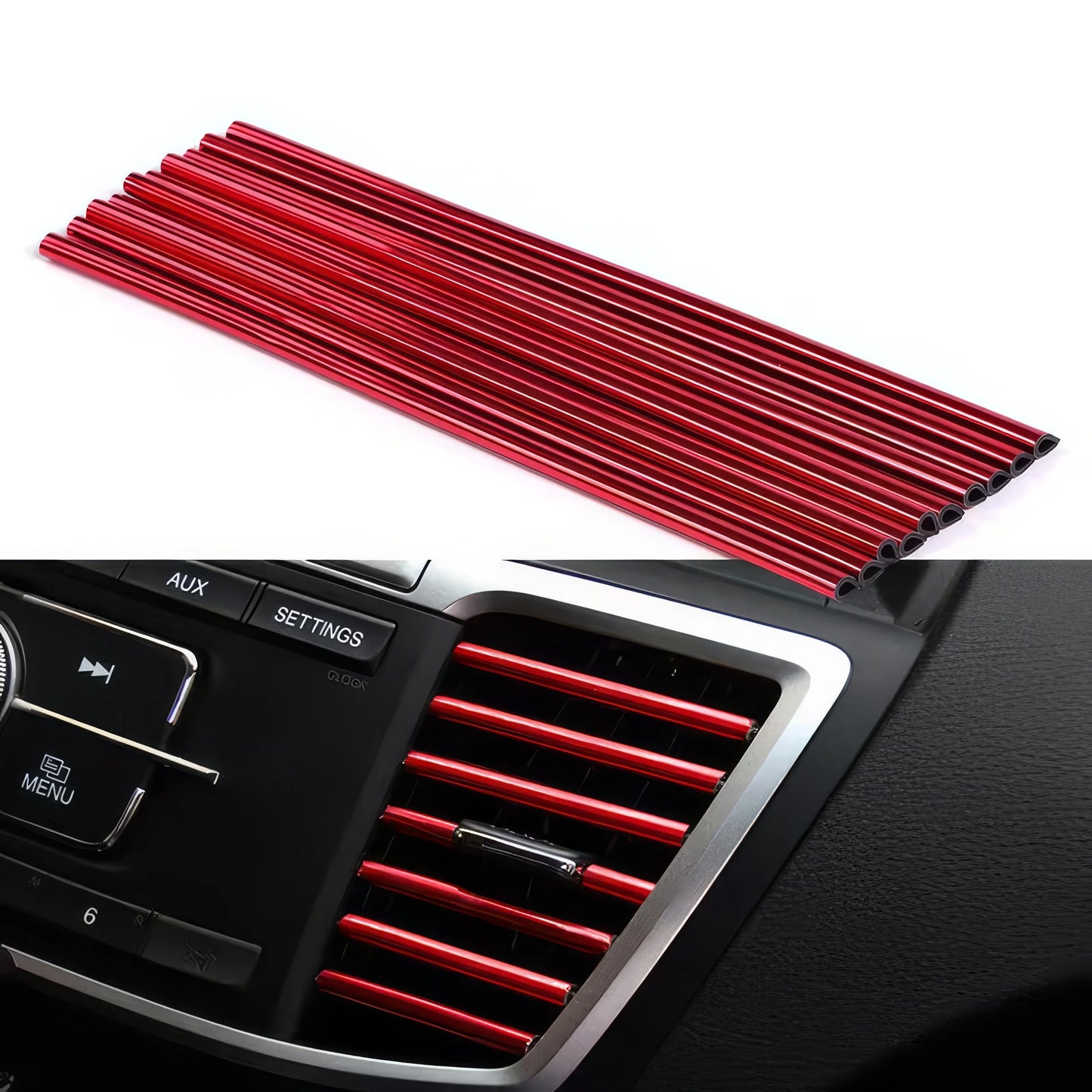 10/20 Decorative Strips in Red, Durable Material, Easy To Install, Compatible with All Car Models, Fashionable Car Decoration