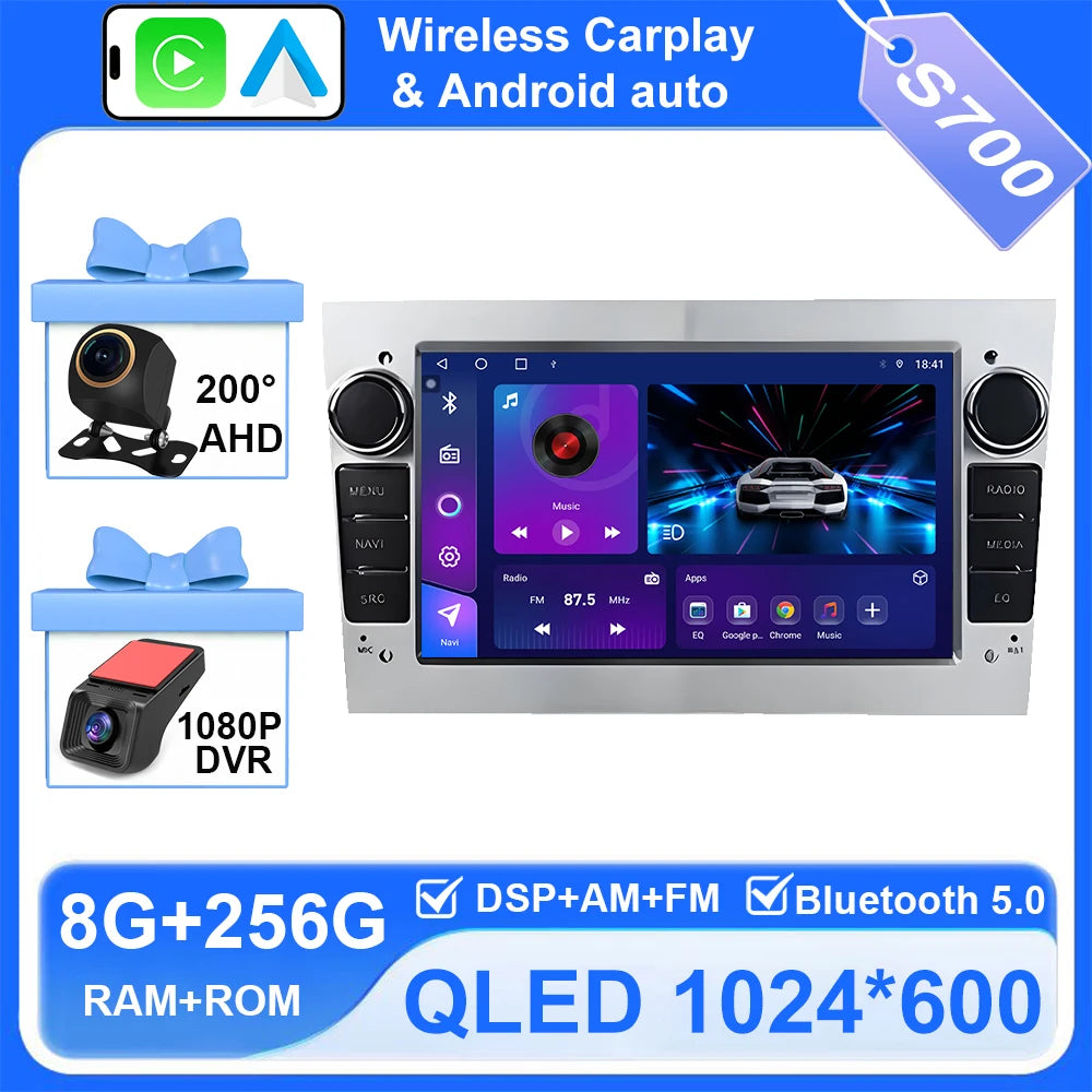 Android Car Stereo for Opel/Vauxhall Astra H J, Vectra, Antara, Zafira, Corsa (2004–2011) — CarPlay, Android Auto, GPS