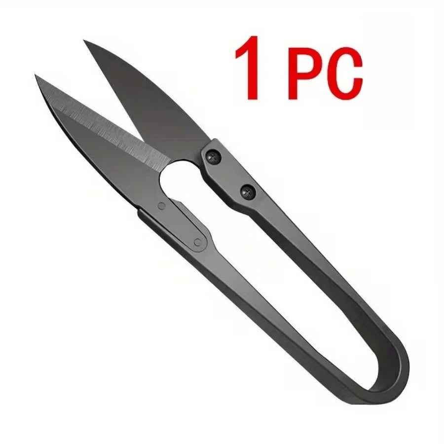 U-Shaped Scissors, Black — Compact Craft & Industrial Tool