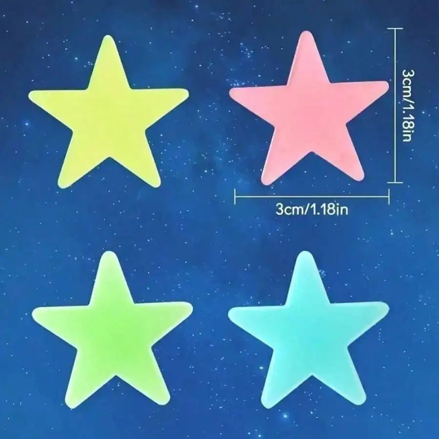 200 Piece Luminous Star Wall Sticker, Easy To Tear and Stick, Suitable for Bedroom, Luminous Party Decoration, Self-adhesive