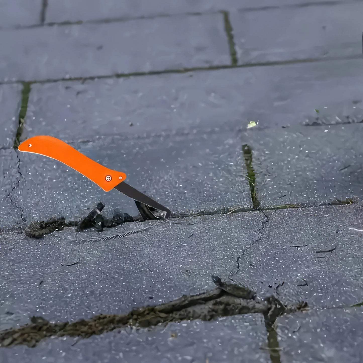 Folding Hook Knife, Orange — Multifunctional Tile Gap Cleaning Tool