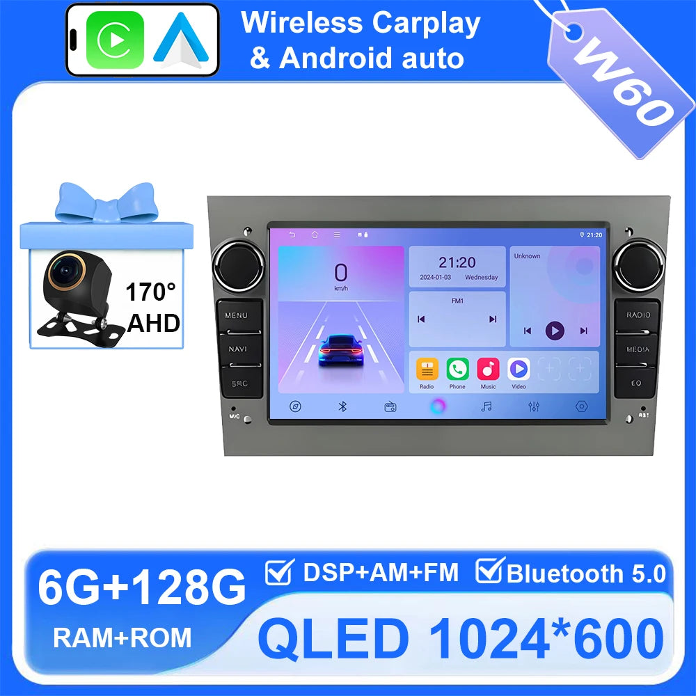 Android Car Stereo for Opel/Vauxhall Astra H J, Vectra, Antara, Zafira, Corsa (2004–2011) — CarPlay, Android Auto, GPS