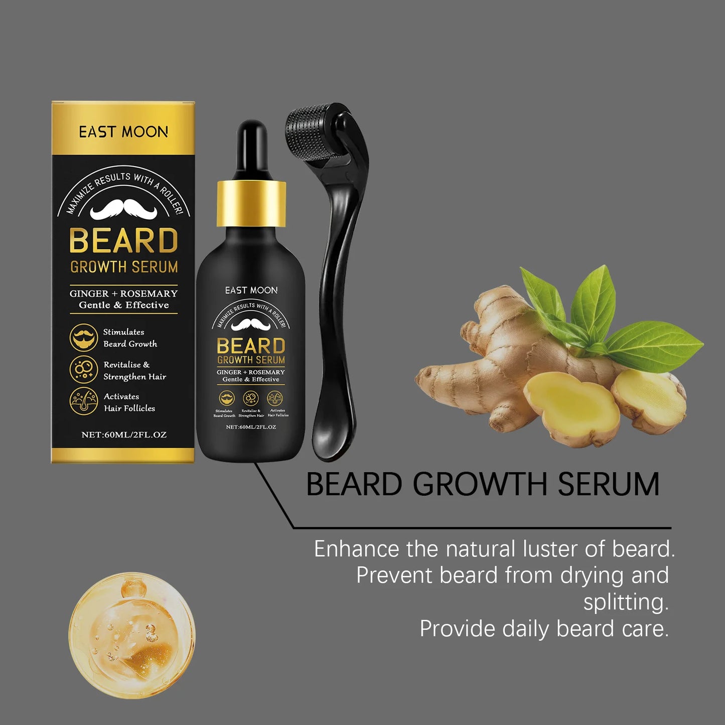 60ML Beard Growth Serum — Nourishing Strengthening Beard Oil