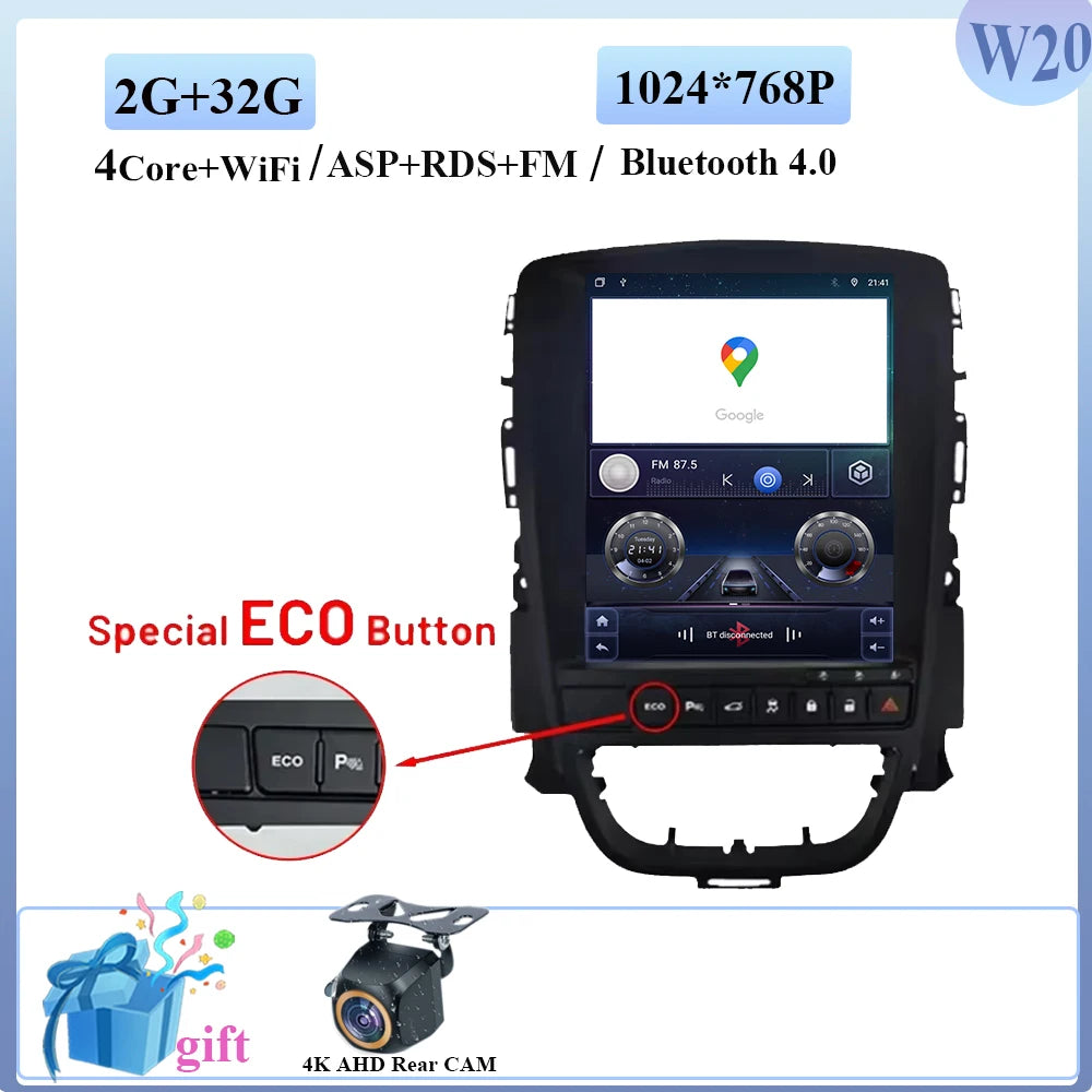 9.7" Car Stereo with Apple CarPlay & Android Auto, Compatible with Opel Astra J (2009-2015)
