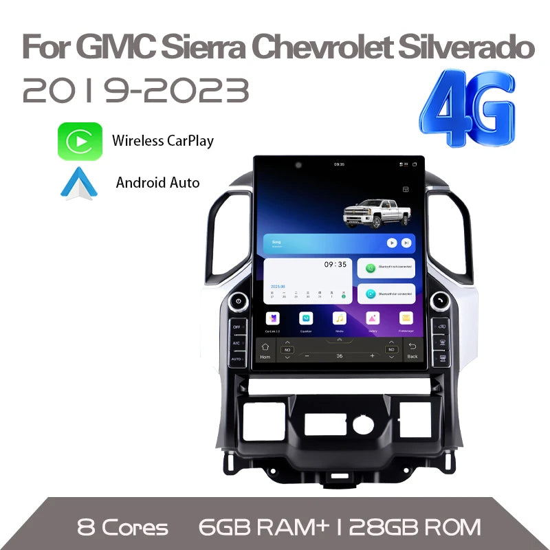 16.2 Android 15 Car Radio for GMC Sierra Denali Silverado 2019 2020 2021 2022 2023 Carplay Car Radio GPS Navigation Multimedia