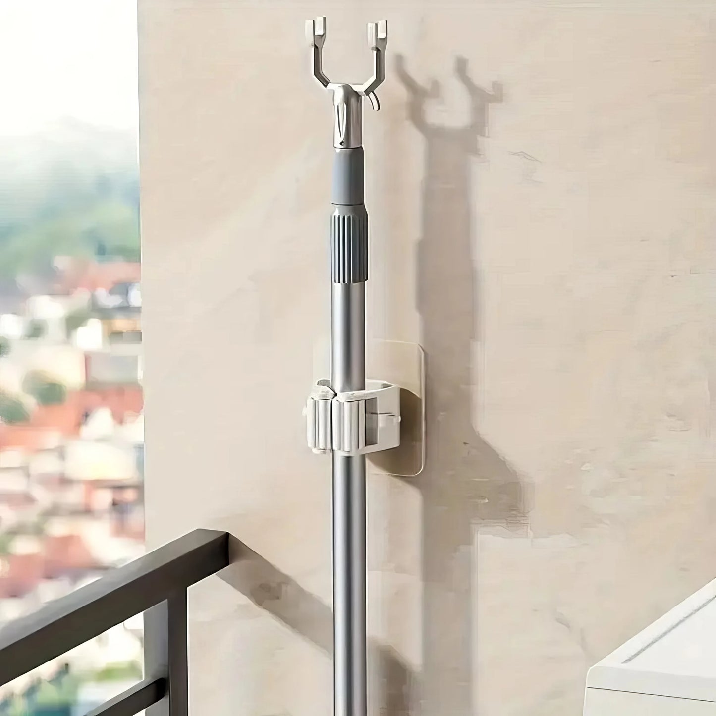4/8/12 Mop Racks with No Drilling, Space Saving Design, Minimalist Style, Suitable for Bedrooms, Gardens, and Bathrooms