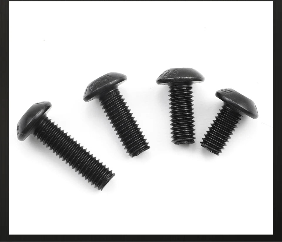 JUIDINTO 1-50pcs Allen Round Screw Bolt 12.9 Grade M2 M2.5 M3 M4 M5 M6 M8 M10 Hex Hexagon Socket Button Head Screw for MTB