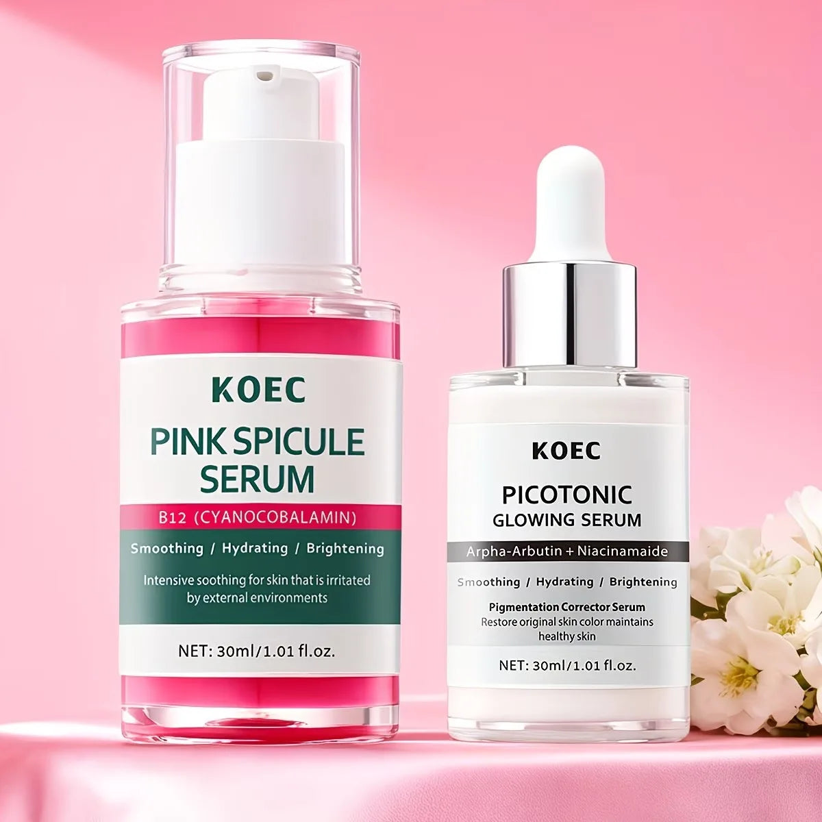 2-in-1 Brightening Correcting Serum Duo with Alpha Arbutin Niacinamide Hydrating Glow Skin Care for Dark Spots Sensitive Skin