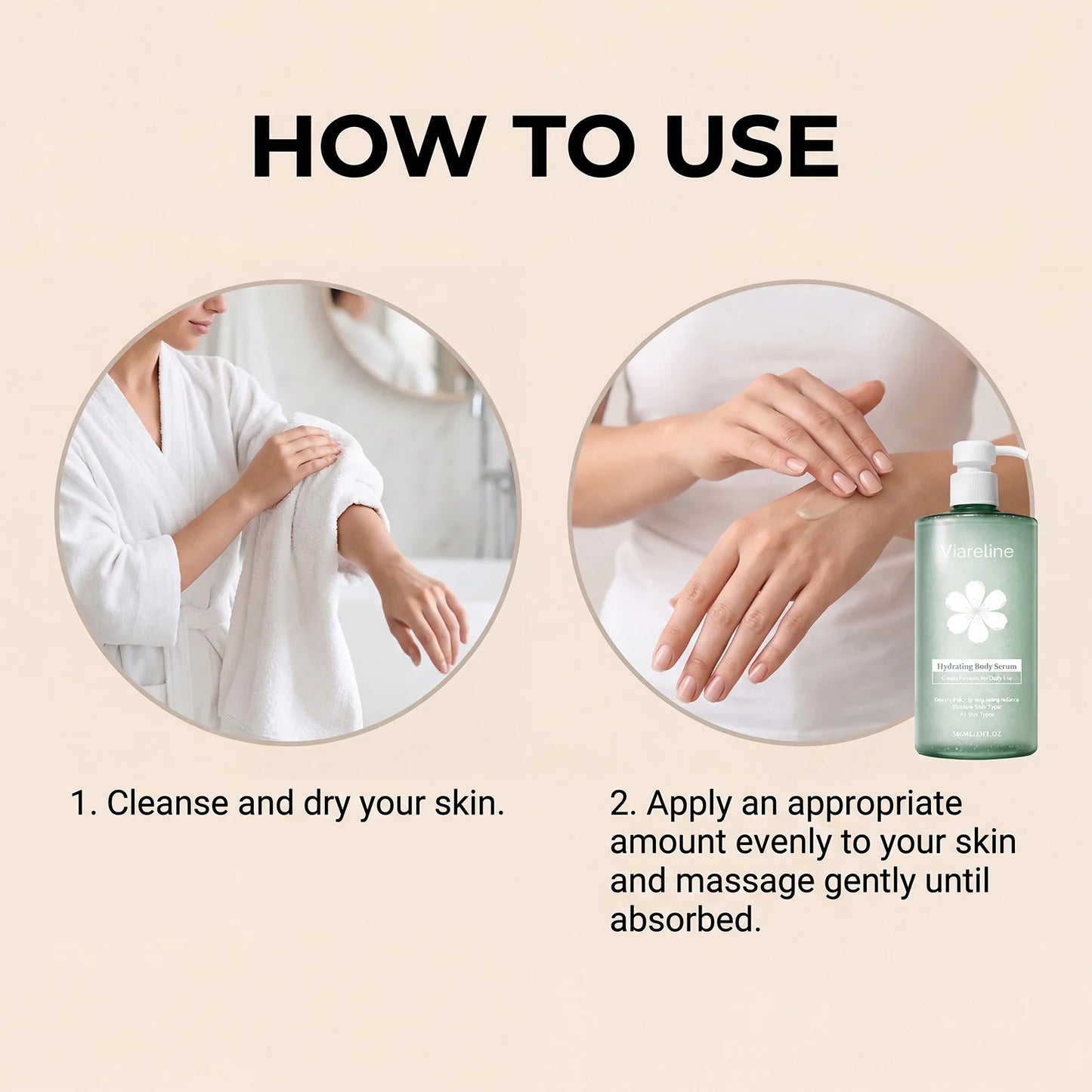 Viareline Hyaluronic Acid Moisturizing Body Serum Repairing Rough Skin Deep Nourishment Reduce Dryness Gentle Body Care Essence