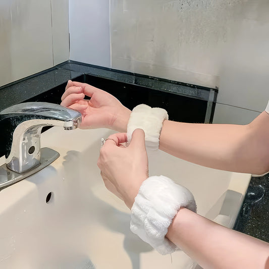 1 Pair of Blue/pink Wrist Straps for Face Washing, Quick Dry Cleaning Face Straps with Water Absorption, Suitable for Skincare