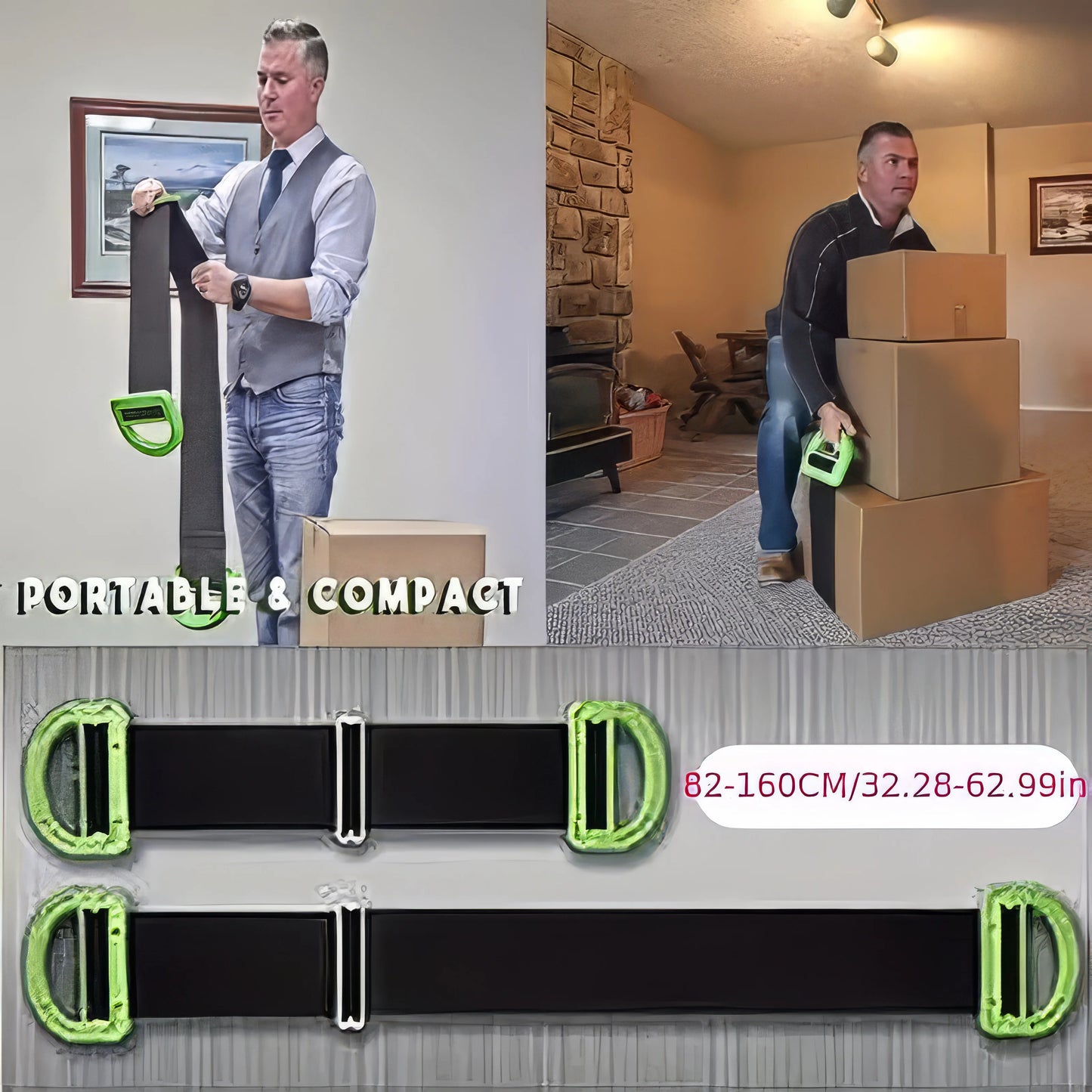 1 Piece of Heavy-duty Adjustable Lifting Belt with Green Color, Easy To Use and Store, Suitable for Moving and Construction