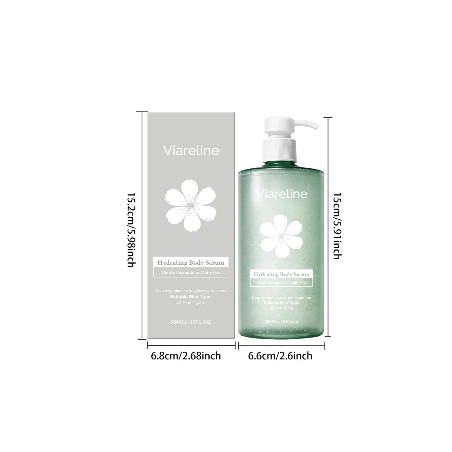 Viareline Hyaluronic Acid Moisturizing Body Serum Repairing Rough Skin Deep Nourishment Reduce Dryness Gentle Body Care Essence
