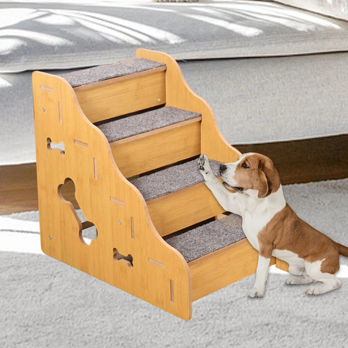 Wooden Pet Stairs 2, 3 or 4 Steps - Non-Slip Dog Ladder – photo 2