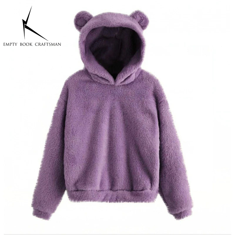 Women's Bunny Ear Hoodie - Plush Warm Long Sleeve Sweatshirt - photo 12