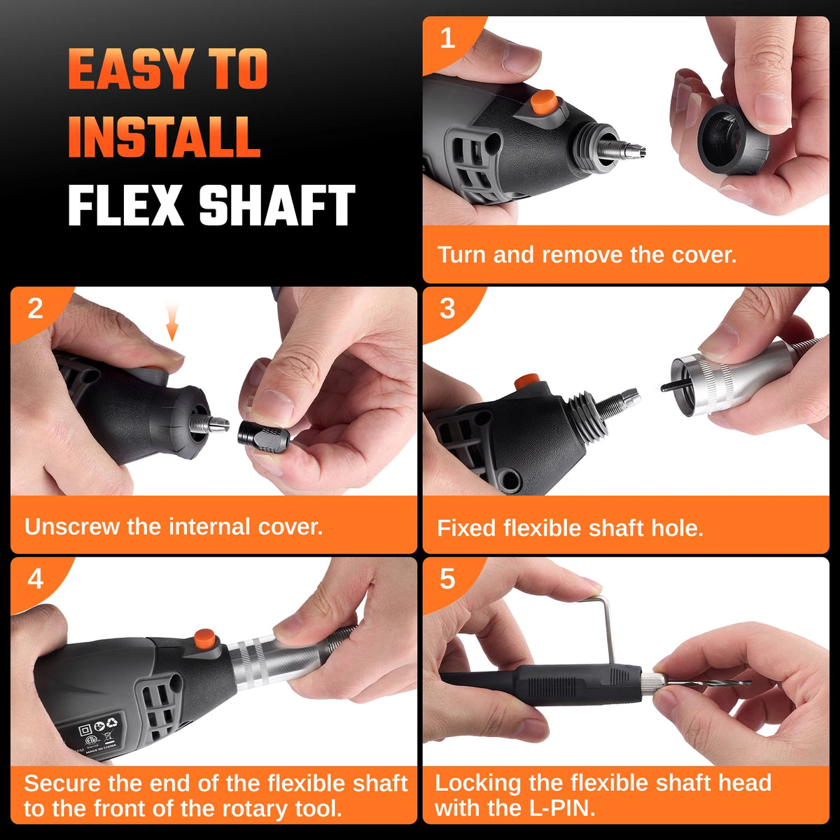Rotary Tool Kit with Flex Shaft & 160 Accessories, Corded