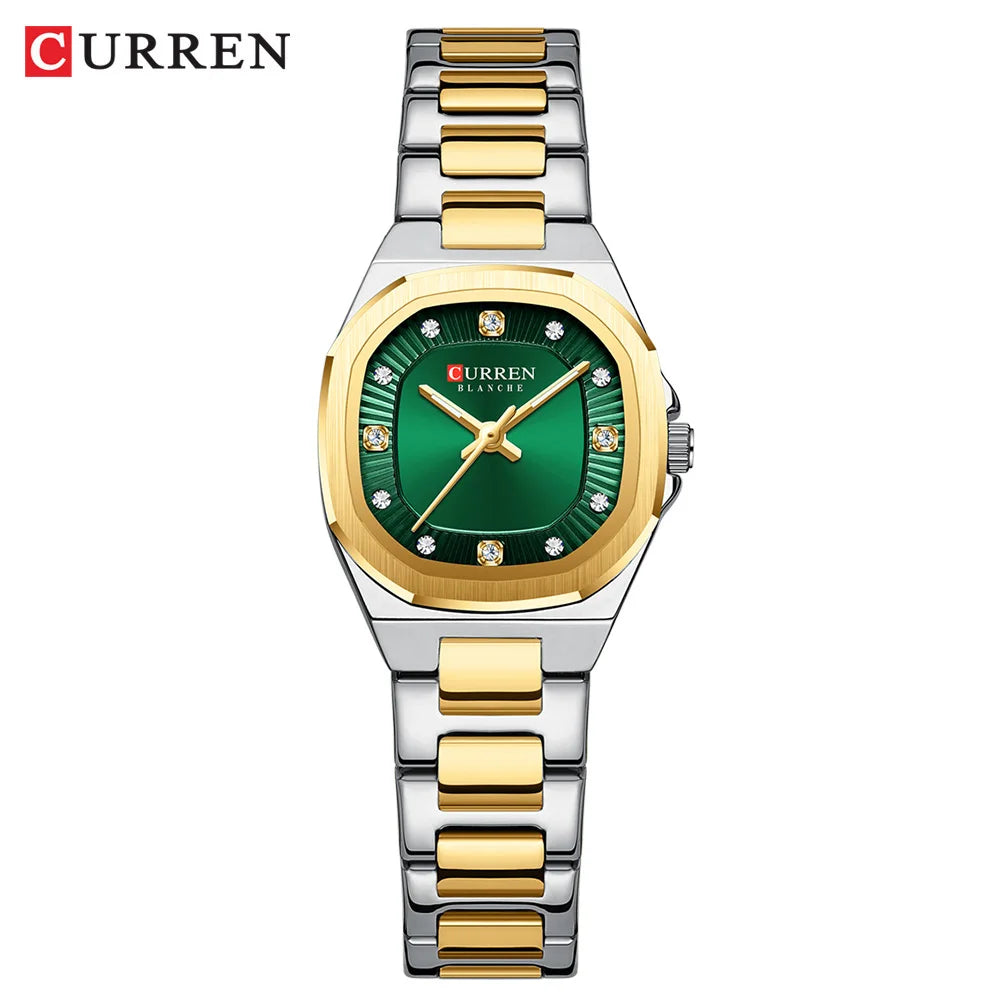 CURREN Women's Waterproof Quartz Green Minimalist Watch 9104