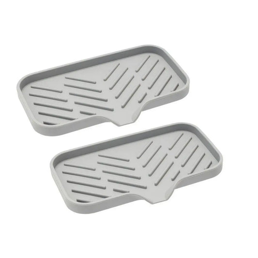 2 Count Silicone Kitchen Drying Mat - Fast Drainage Design, Heatproof & Non-Slip for Produce