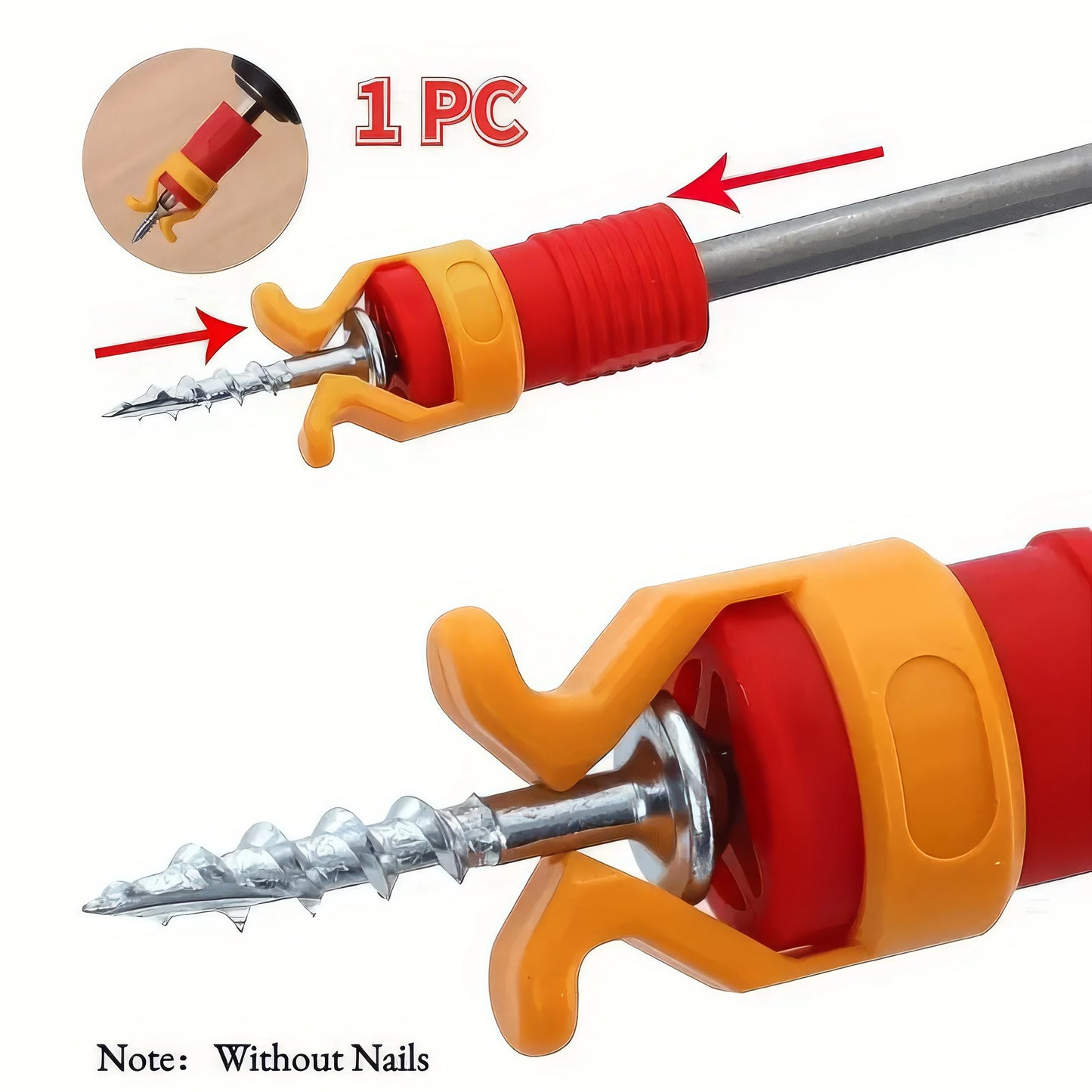 1 Red Screw Fastener, Convenient Design, Precise Screw Installation, Suitable for Cars, Homes, and Offices