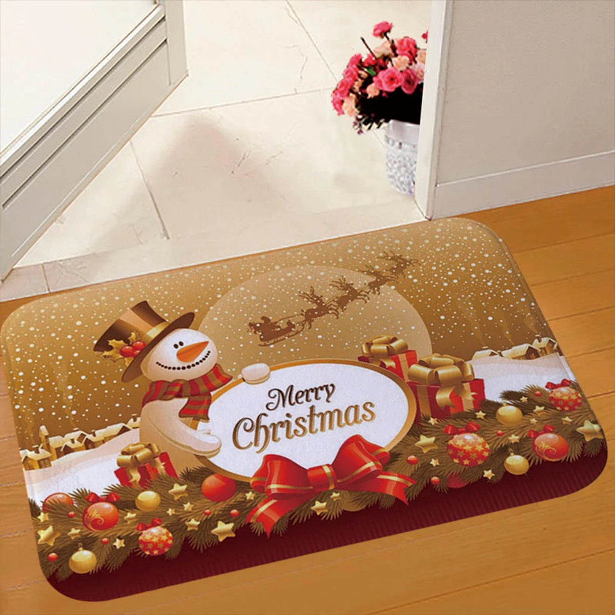Christmas Door Mat Santa Claus Outdoor Carpet Merry Christmas Decorations For Home 2026 Navidad Xmas Ornament New Year 2026