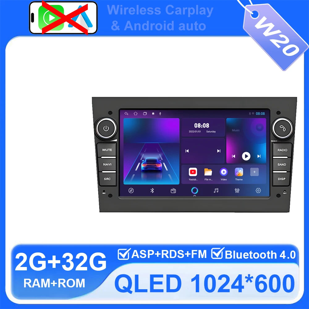 Android Car Stereo for Opel/Vauxhall Astra H J, Vectra, Antara, Zafira, Corsa (2004–2011) — CarPlay, Android Auto, GPS