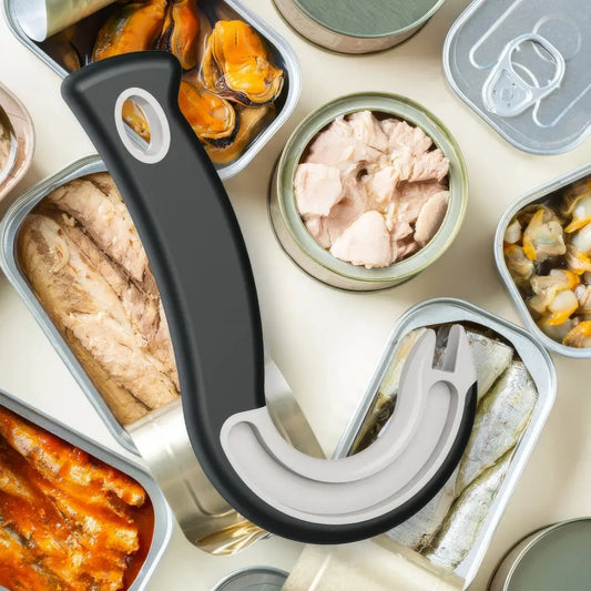 1 Black Hook Type Can Opener, Easy To Open Cans, Labor-saving, Finger Protecting, Suitable for All Sizes, Kitchen Can Opener