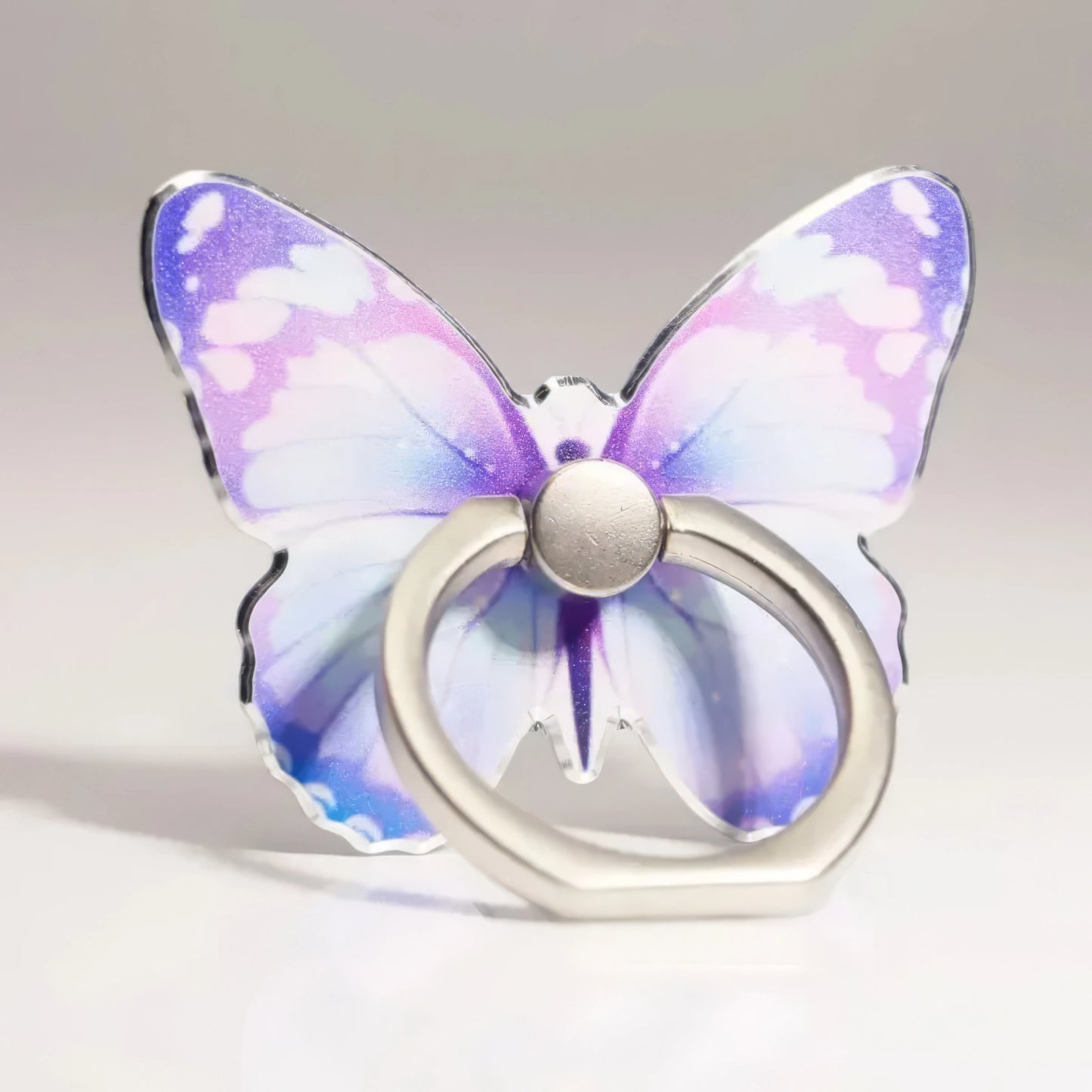 Butterfly Phone Ring Holder & Stand – 360° Rotating Grip, Pink & Purple