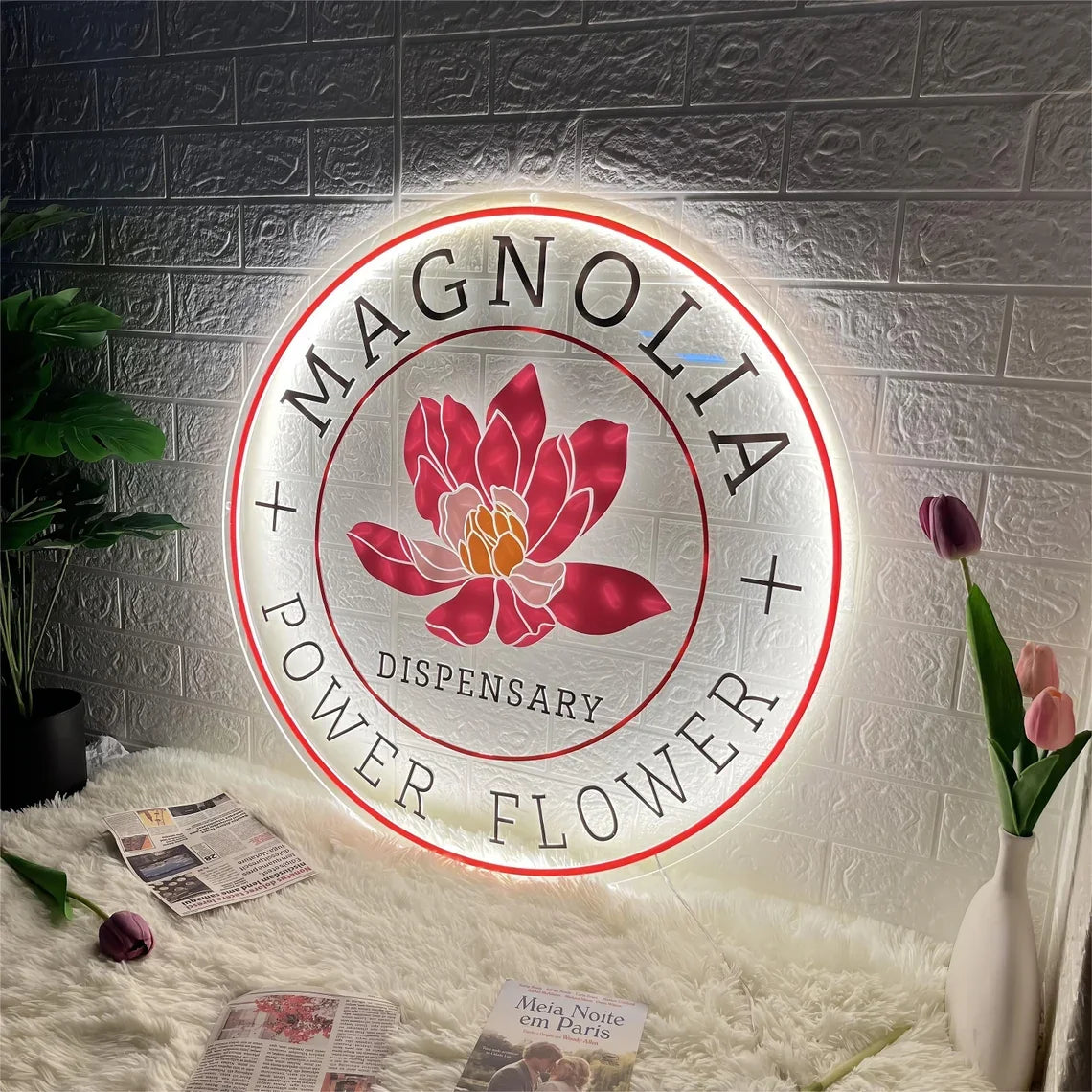 Custom UV-Printed LED Acrylic Sign — Salon & Office Signage