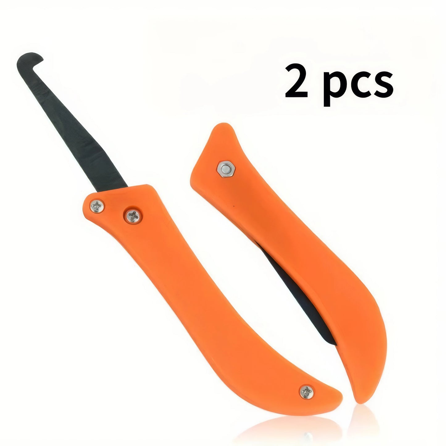 1/2 Piece Folding Hook Knife Orange, Manual Garden Weed Killer, Battery Free, Durable Structure, Used for Outdoor Lawns