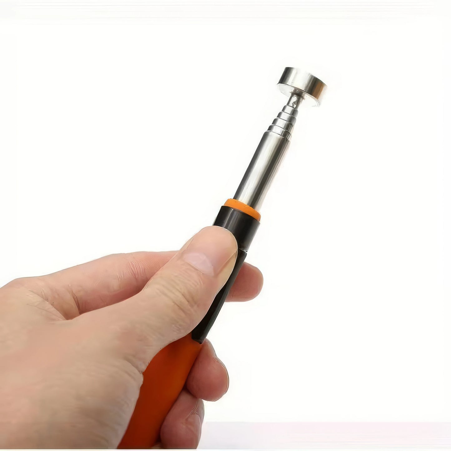 1/2 Piece Magnet Picking Tool Orange, Ergonomic Grip, Durable Structure, Suitable for Workshops, Garages, Laboratories